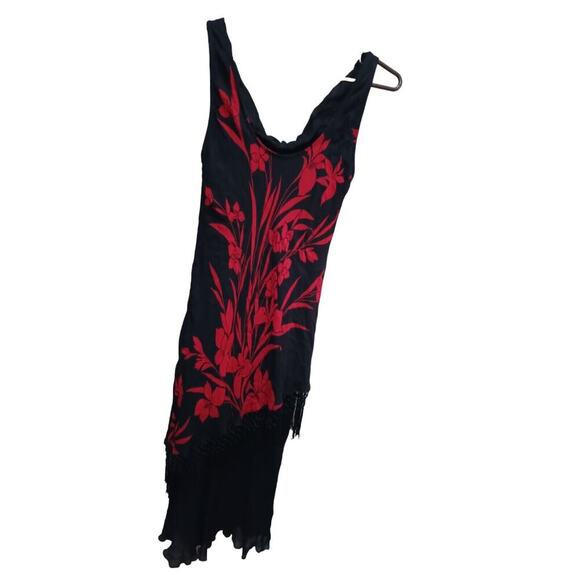 Eva Blue Cocktail party Dress sz 10 Red And Black - Picture 1 of 10